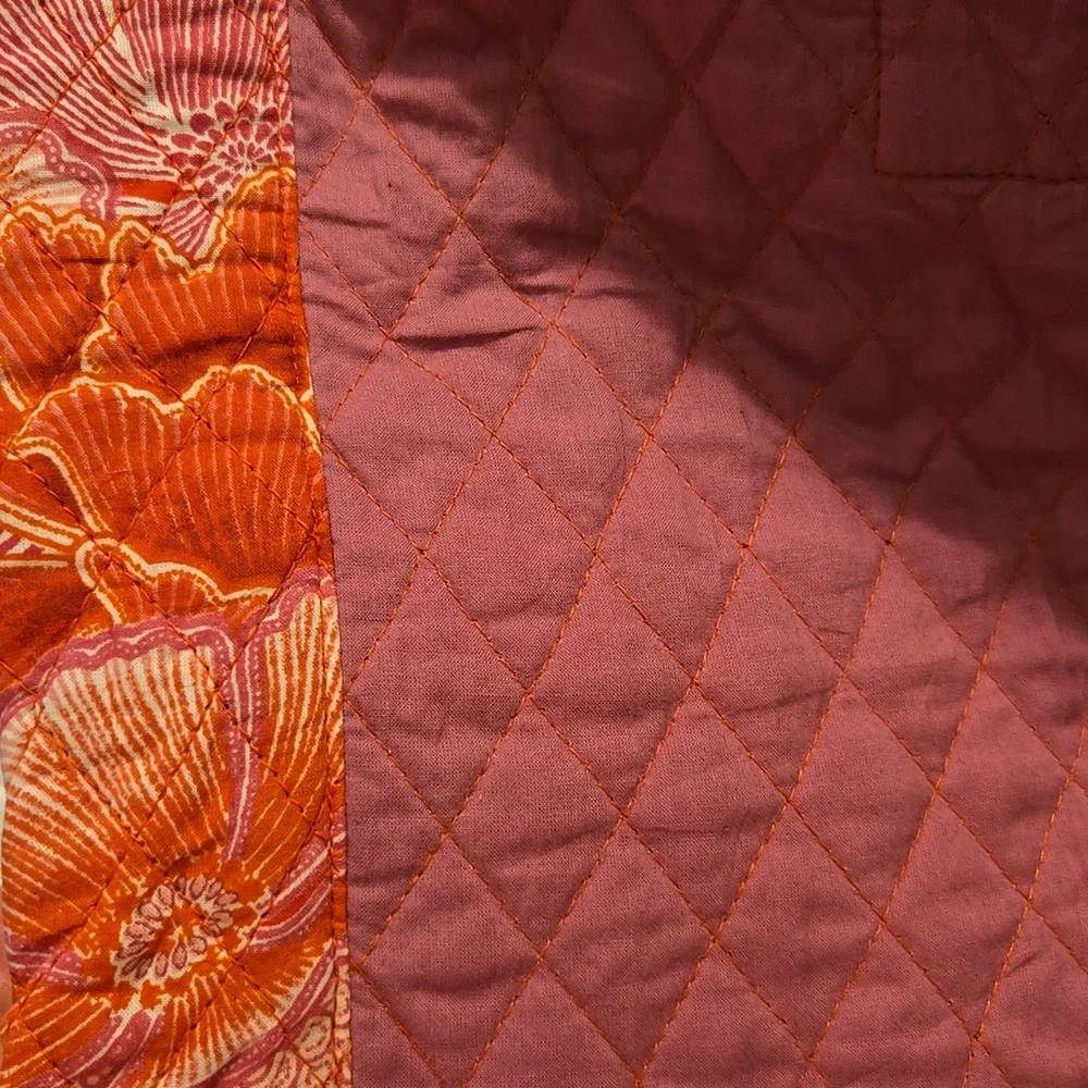 Mahogany Gina Quilted Cotton Floral Kimono Short Robe And PJ Bottoms